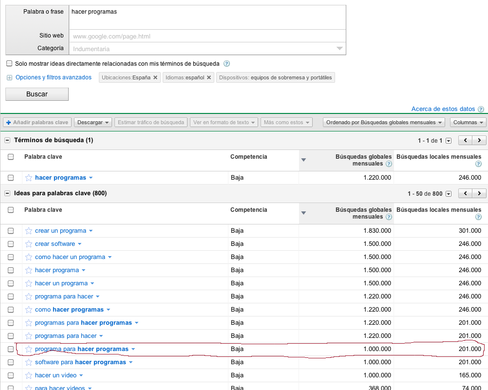 Programa para hacer programas